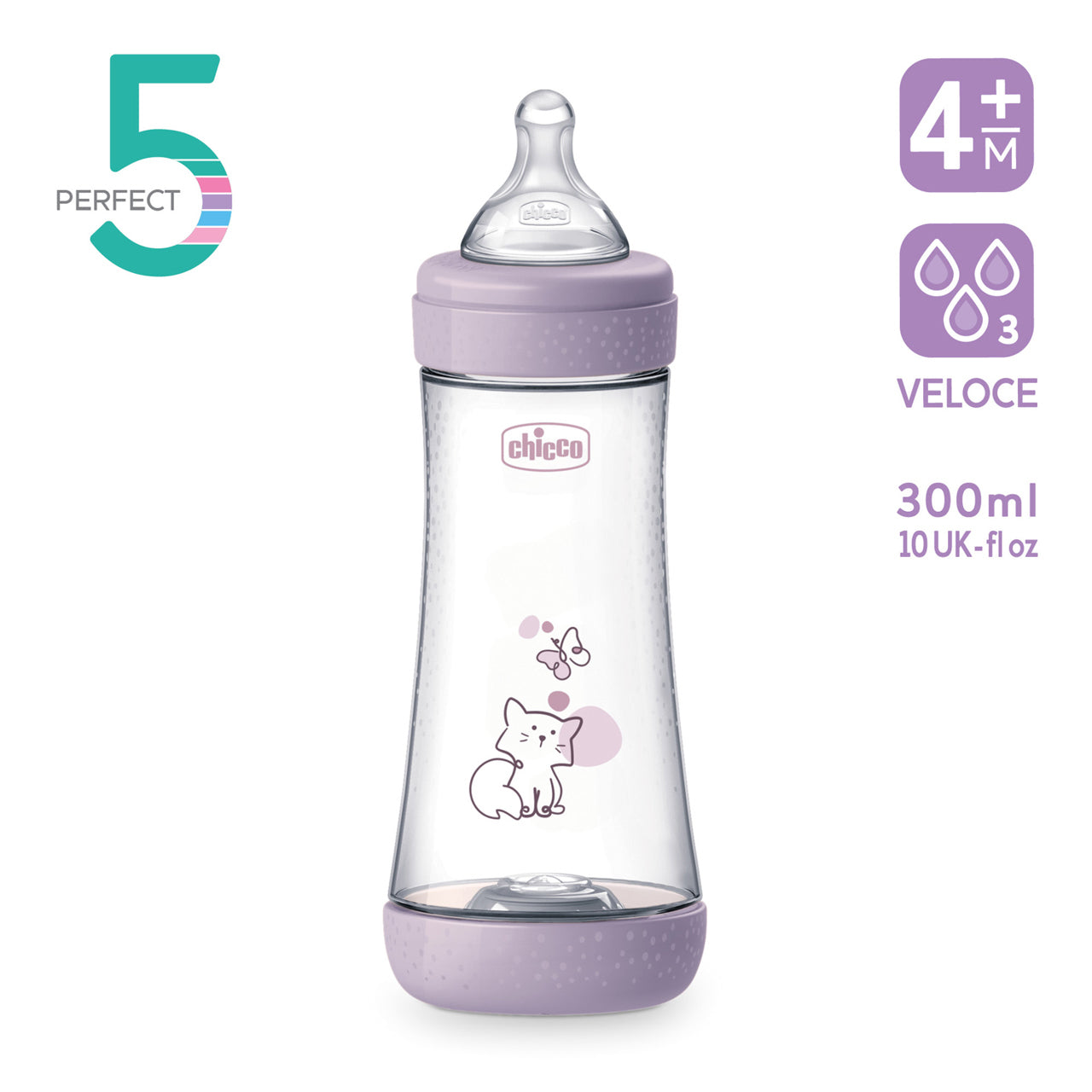 Chicco Biberon Perfect 5 Flusso Veloce 4+m 300ml