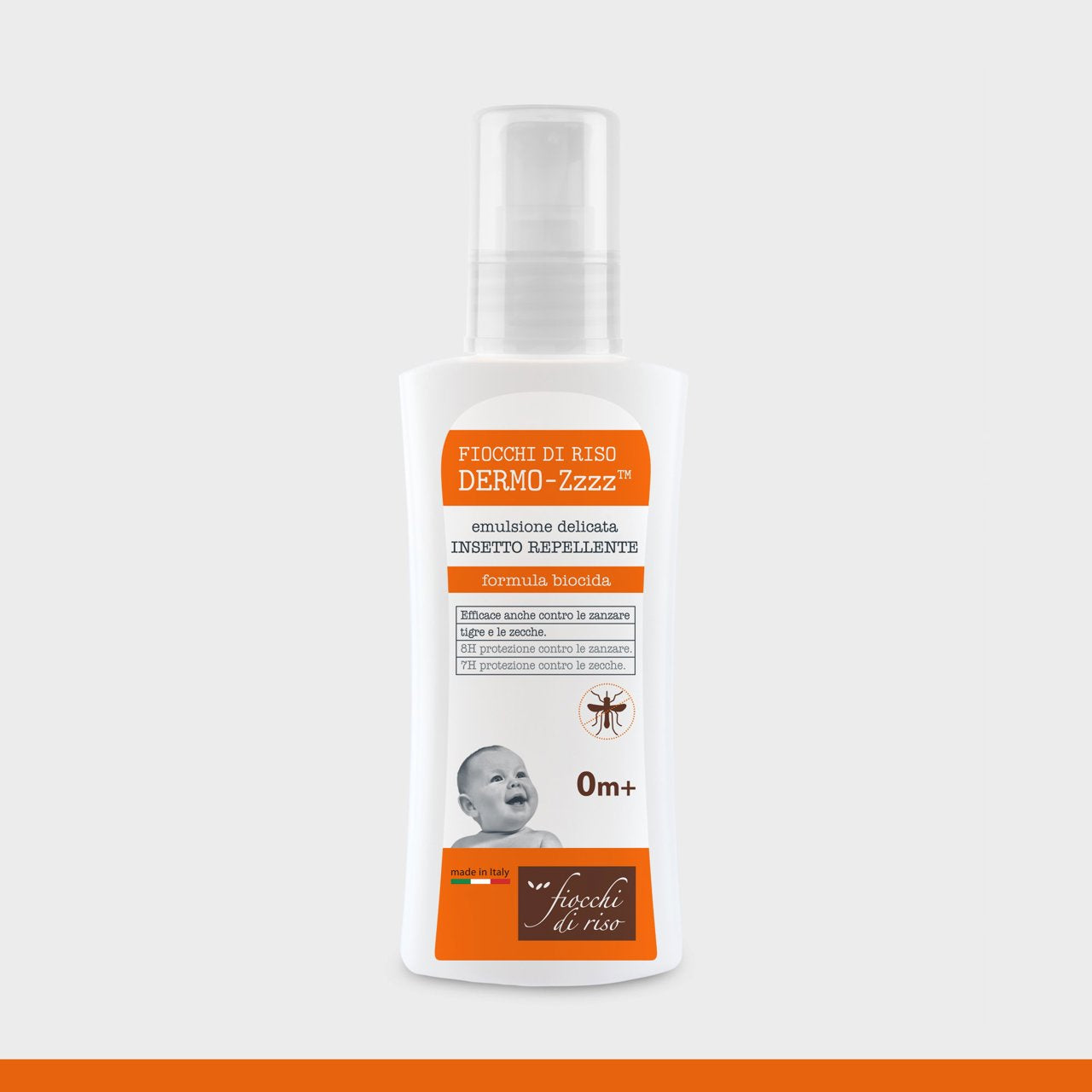 Fiocchi di riso - Emulsione Delicata Insetto Repellente emulsione delicata | formula biocida 0 mesi + | 100 ml