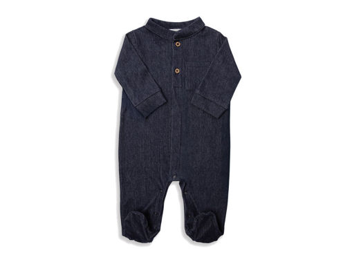 Bamboom Tutina con colletto coreano - Jeans Blu 38- 3 mesi