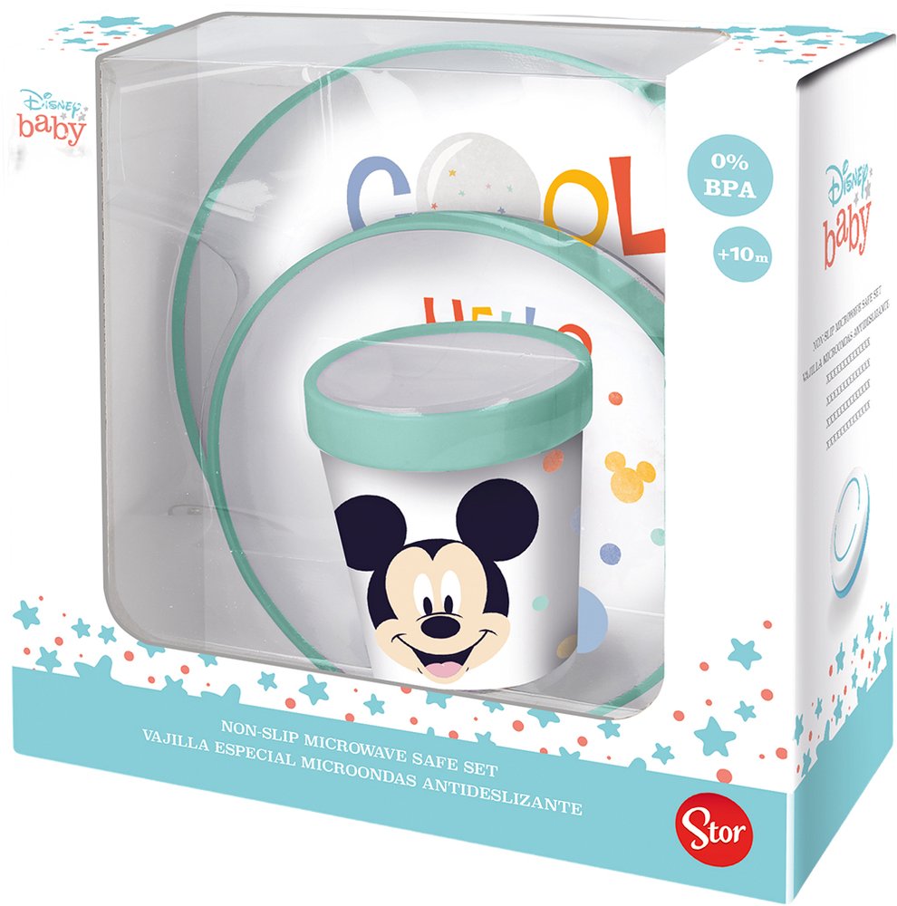 Stor Set Pappa Disney Mickey 10m+ 3 pz Stoviglie speciali Microonde antiscivolo