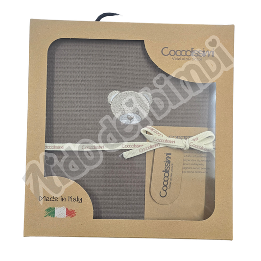 Coccolissimi Copertina a nido d'Ape per Lettino Teddy 100% Cotone