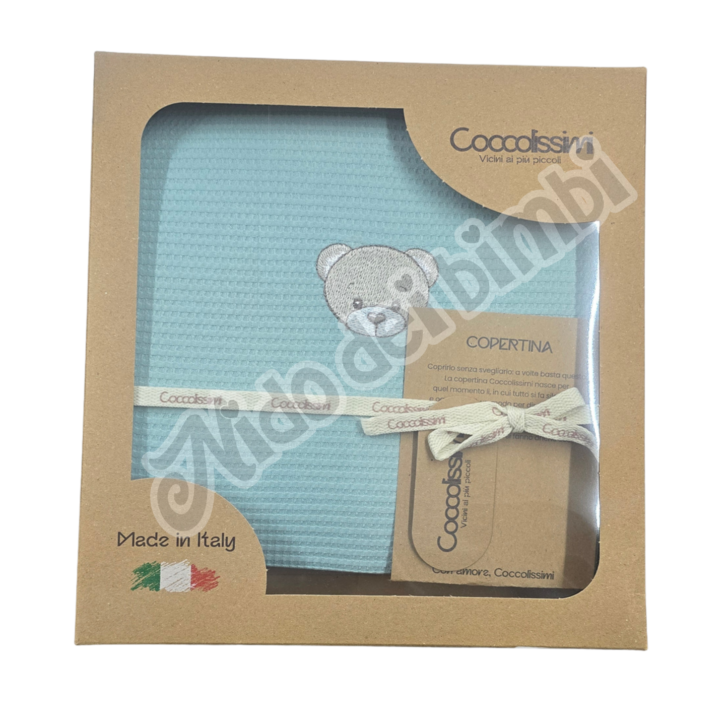 Coccolissimi Copertina a nido d'Ape per Lettino Teddy 100% Cotone