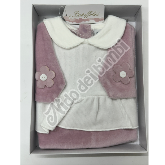 I Batuffolini Tutina in ciniglia Fiore B548/7F