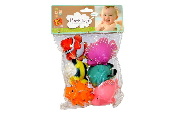 Kidz Corner Set Amici del Bagnetto 6 Pesciolini morbidi in vinile 12m+
