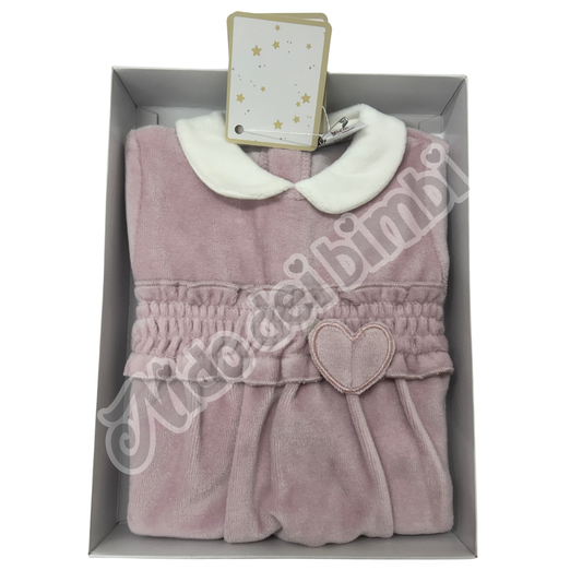 Preziosini Baby - Tutina in ciniglia Cuore
