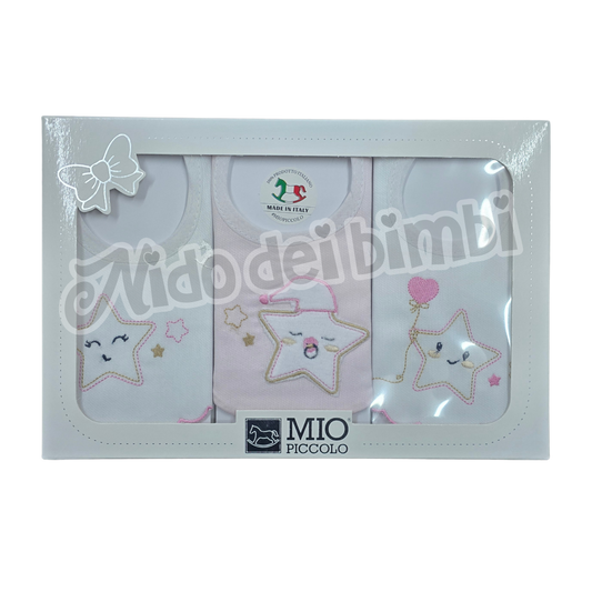 Mio Piccolo - Set da 3 bavaglini ricamati
