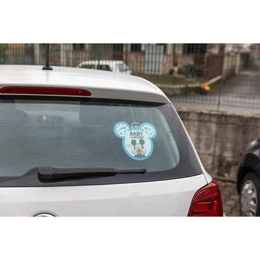 Disney Baby Segnale Auto con adesivo "Baby on board" Mickey/Minnie - 21x26 cm