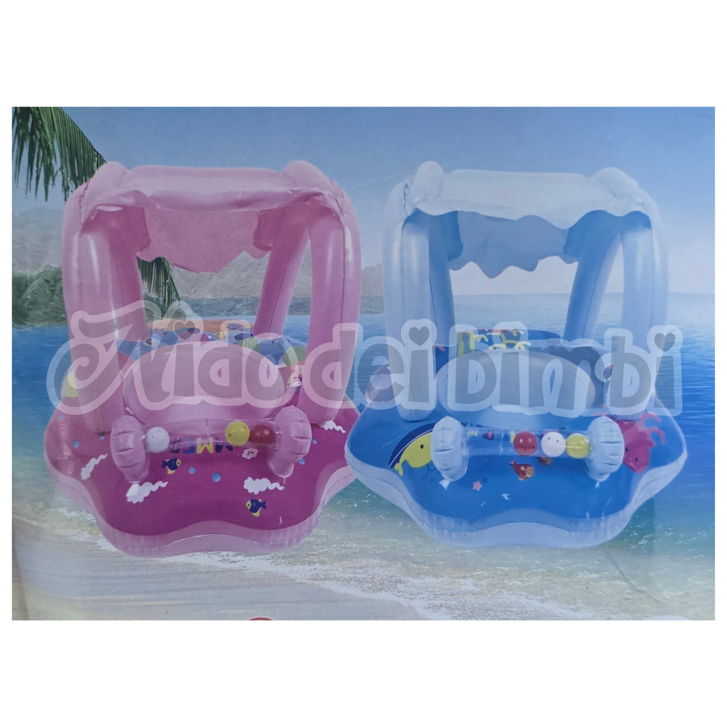 Summer Ring Salvagente a mutandina con cappotta parasole e giochi Trumpet Boat