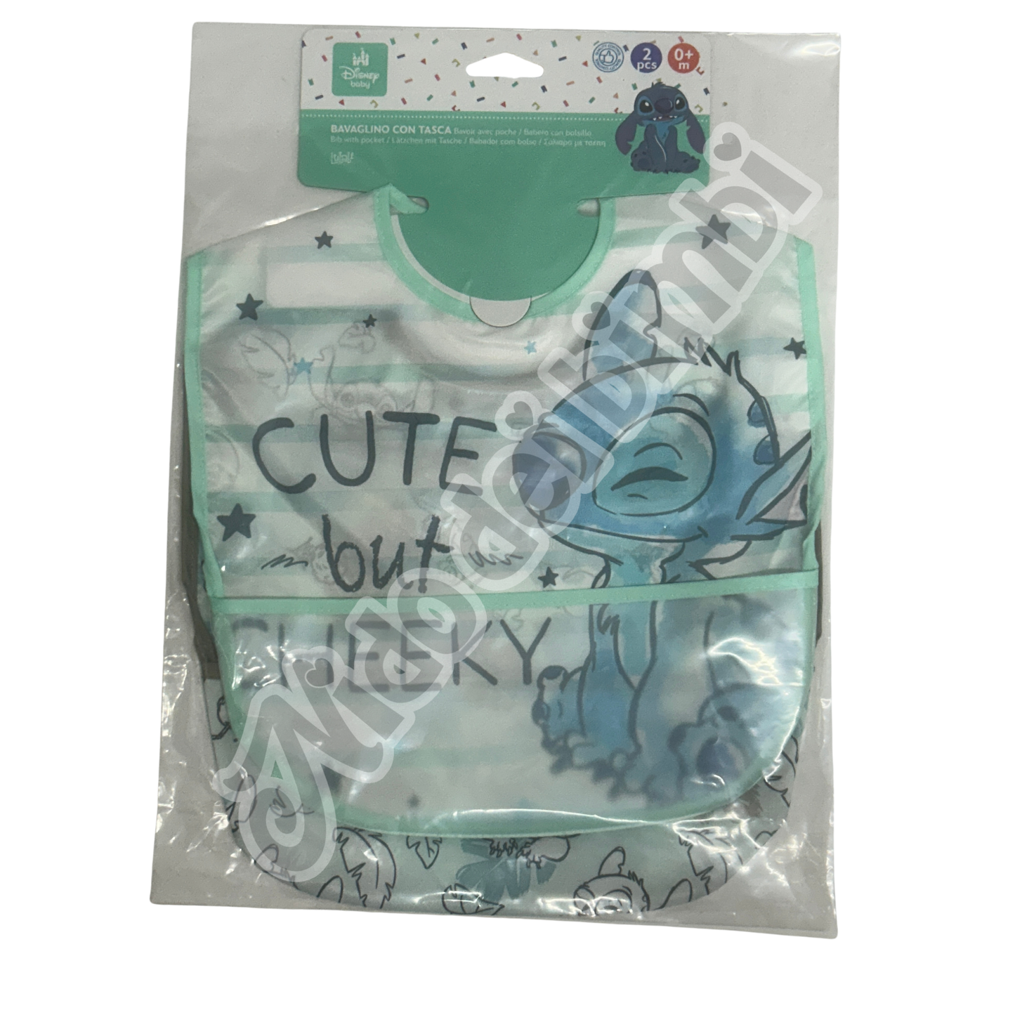 Lulabi Disney Baby Set 2 Bavaglini con tasca 0m+