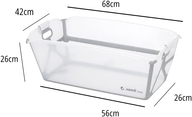 Jane Oasis - Vasca da bagno pieghevole per bambini, compatta, facile da piegare + Supporto robusto per neonati e bambini, colore: bianco