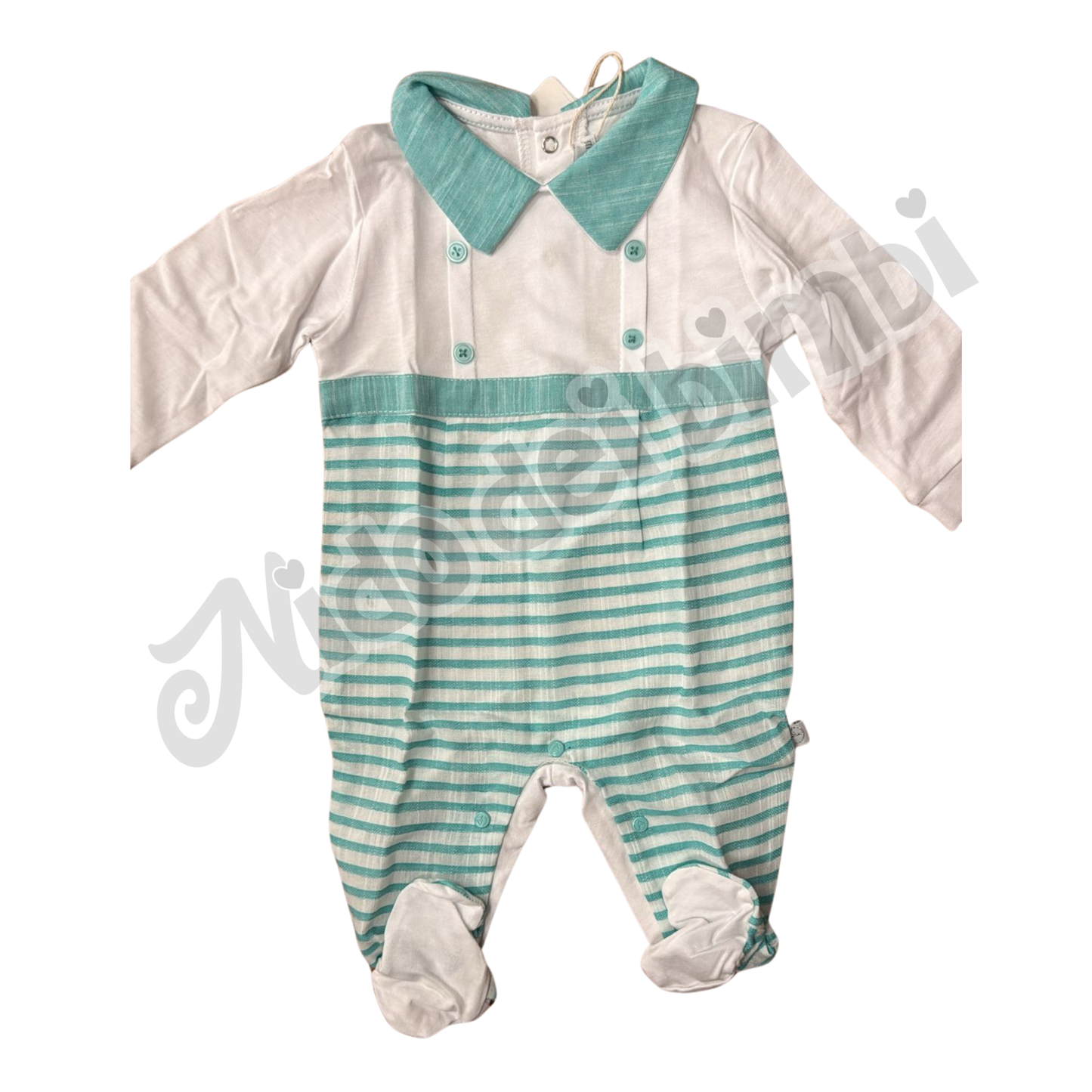 Nazareno Gabrielli Tutina Maschietto Verde 3/6 mesi 100% Cotone