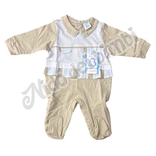 Batuffolini Tutina Jersey Beige 1/3 mesi 100% Cotone