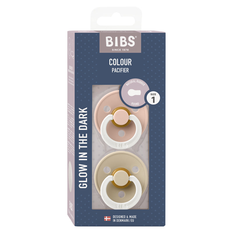 Bibs - Succhietti 2pz Colour Pacifier - Misura 1 (0m+) - Tettarelle in caucciù