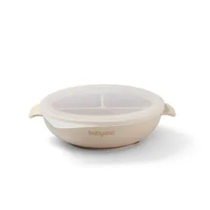 Babyono Piatto a 3 scomparti con ventosa e coperchio