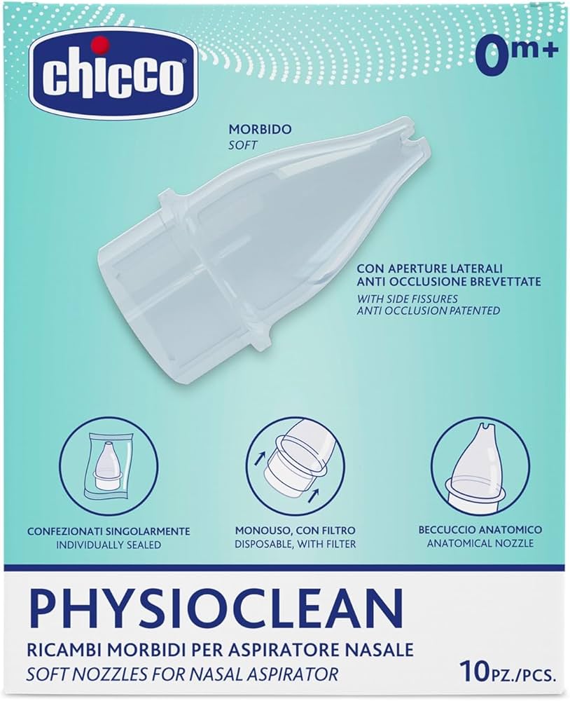 Chicco Physioclean 10 Ricambi morbidi per aspiratore nasale