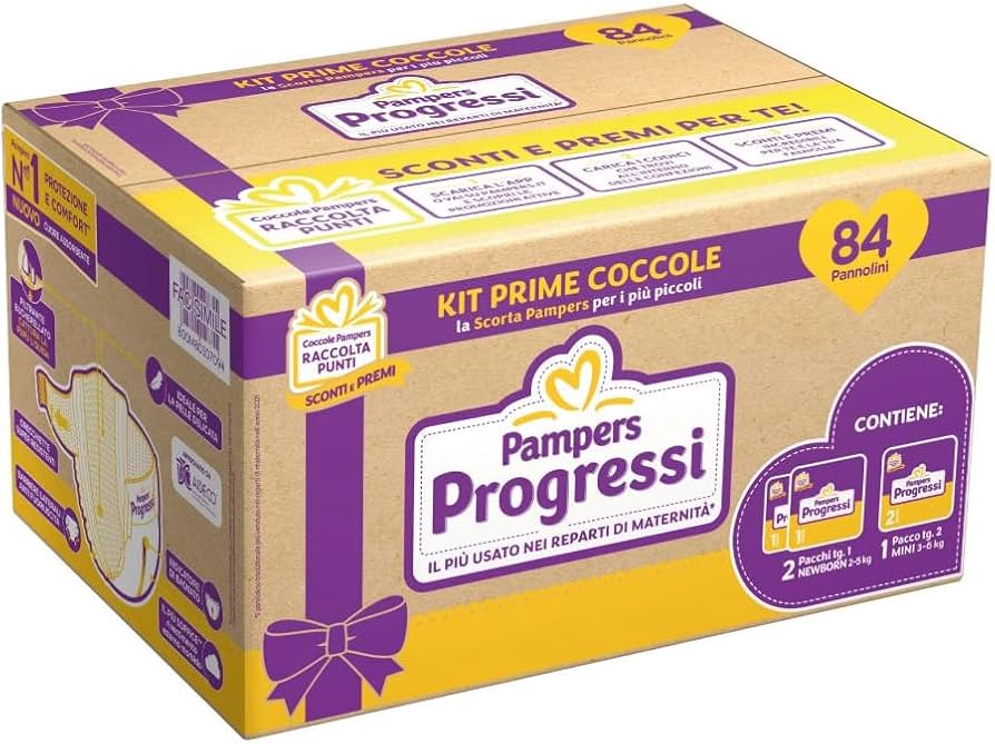 Pampers Pannolini Progressi Kit Prime Coccole