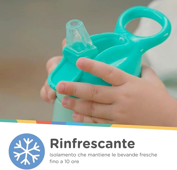 Nuby Borraccia Termica in Acciaio Inox Flip it 300 ml 18m+