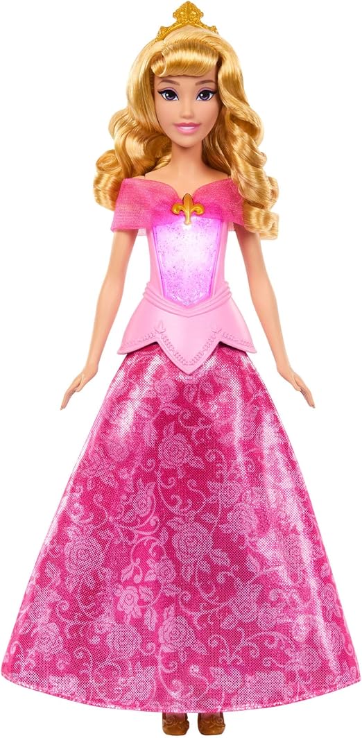 Mattel Disney Princess Bambola Aurora Magico LooK con Abito con Luci