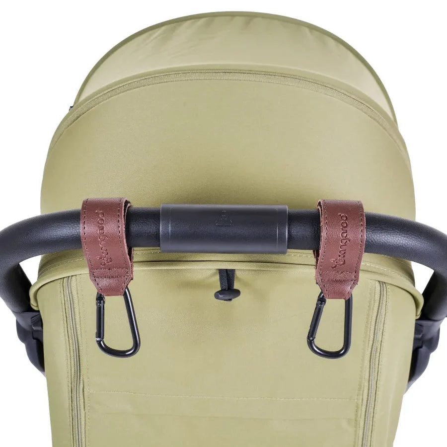 Cangaroo Hold It Ganci Universali porta spesa per Passeggino con cinturini in Eco pelle - portata max 10 kg