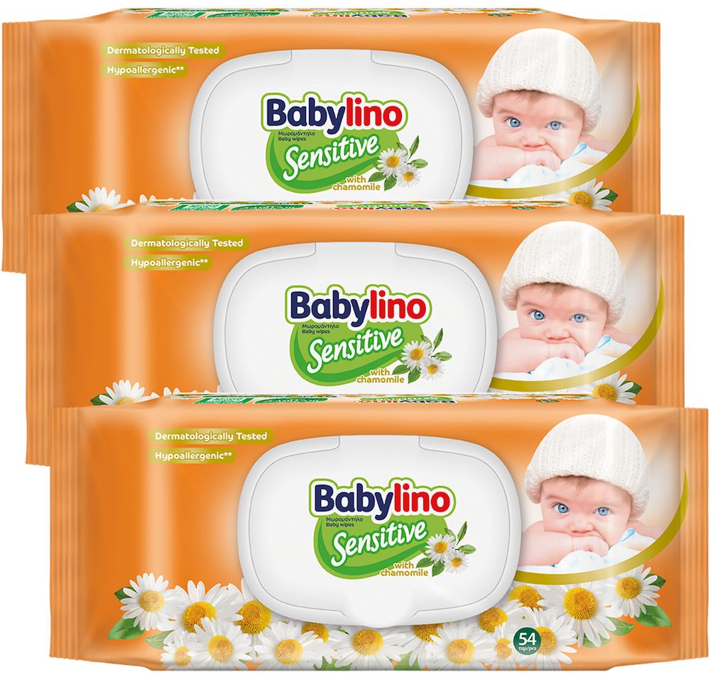 Babylino Salviette Sensitive con Camomilla PACCO TRIPLO 3x54 pz