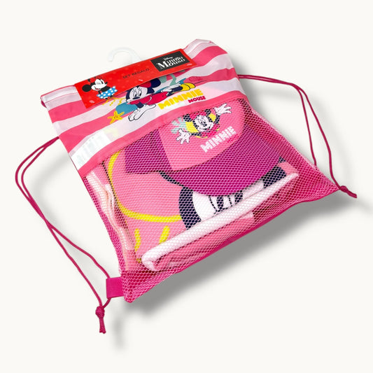 Disney - Set Regalo Mare - Cappellino con visiera, Telo mare in microfibra e Zainetto con cordoncino