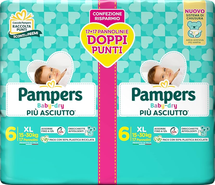 Pampers Baby Dry Pannolini Pacco Doppio