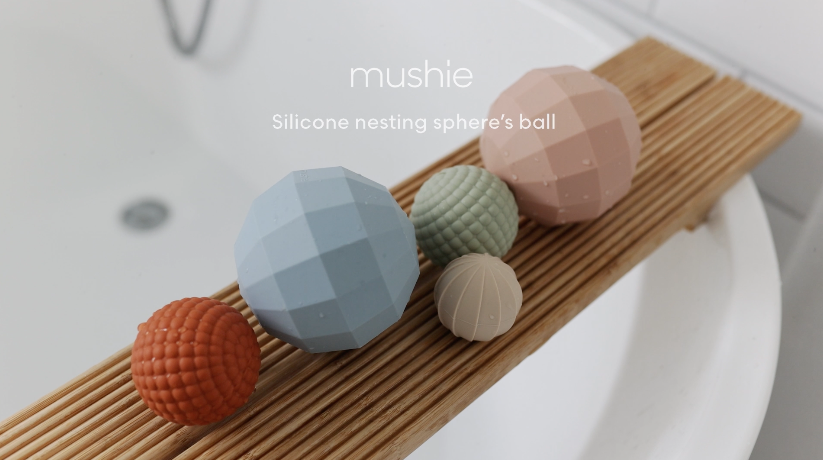 Mushie Palline sensoriale 3 pz gioco in Silicone