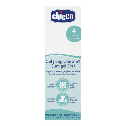 Chicco Gel gengivale 2in1 - Lenisce, igienizza il cavo orale 4m+ 30 ml