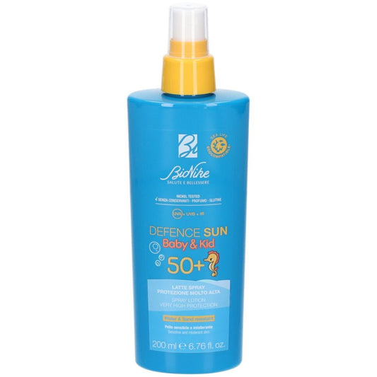 BioNike Defence Sun Baby & Kid - Protezione solare 50+ - Latte Spray 200 ml - Protezione molto alta