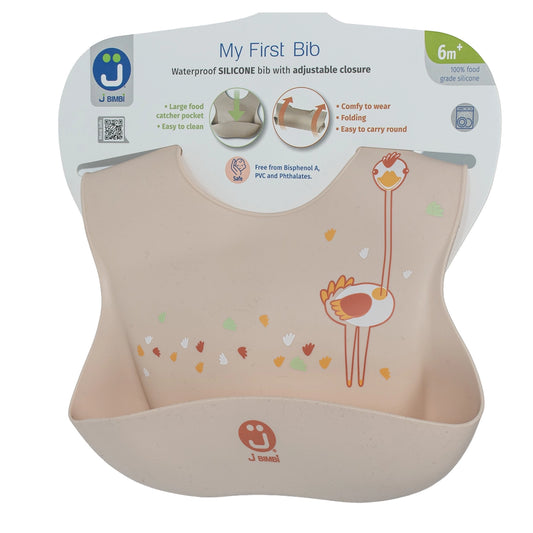 J Bimbi Bavaglino raccogli pappa in Silicone 6m+