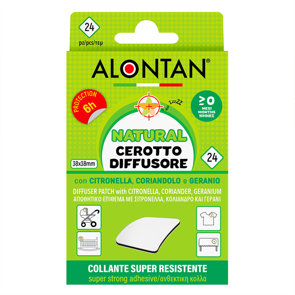 Alontan Natural - Cerotto diffusore con citronella, coriandolo e geranio 24 pz