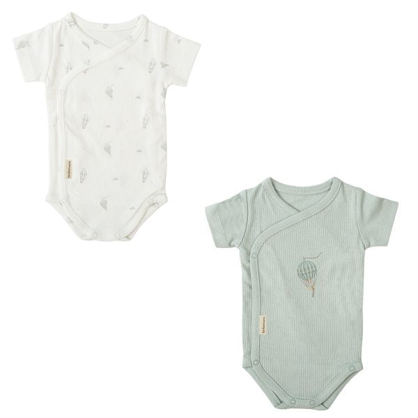 Bimbidreams Set 2 Body manica corta in cotone e bambù 0-1 mese