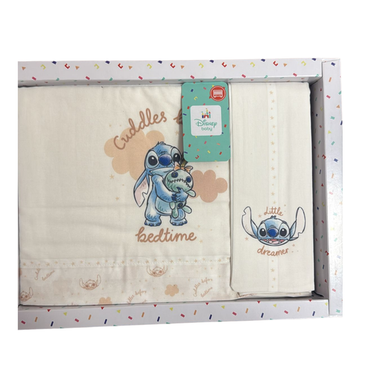 Set Lenzuola per Lettino Stitch 100% Cotone