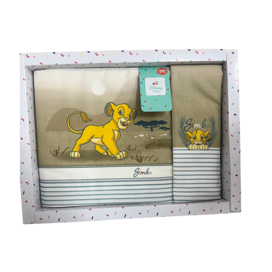 Set Lenzuola per Lettino Re Leone 100% Cotone