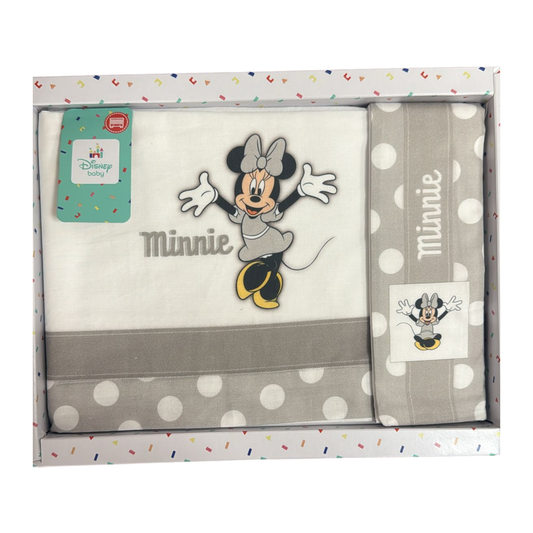 Set Lenzuola per Culla/Carrozzina Minnie100% Cotone