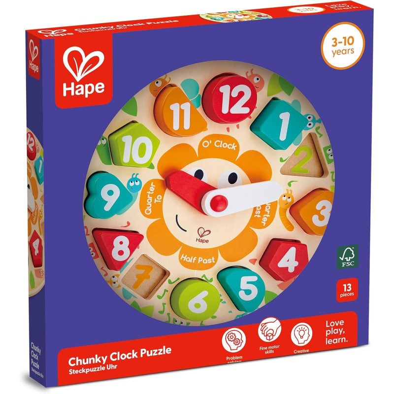 Hape - Puzzle Orologio Incastro in Legno - E1622