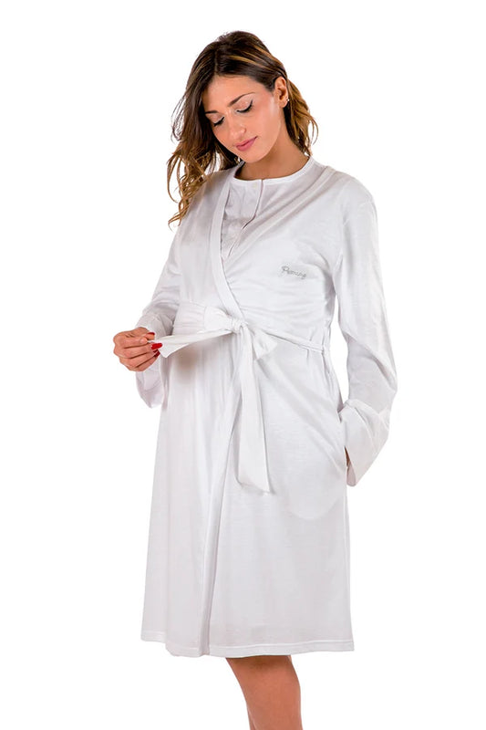 Premamy Vestaglia da notte in cotone manica lunga Art. M-1598