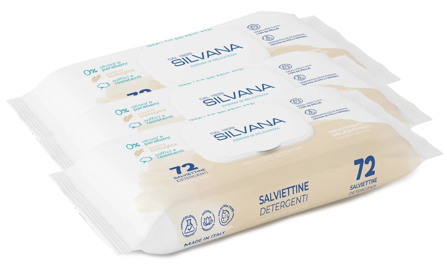 Silvana Salviette all'Avena Detergenti da 72 pz - OFFERTA 3 PEZZI