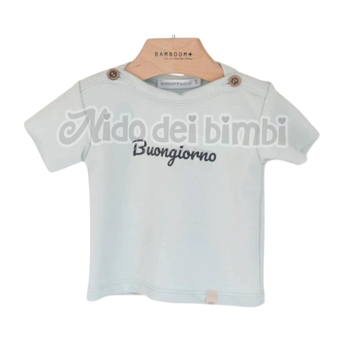 Bamboom Maglietta con stampa, bottincini spalle Water Petrol 113 Taglia 1 mese