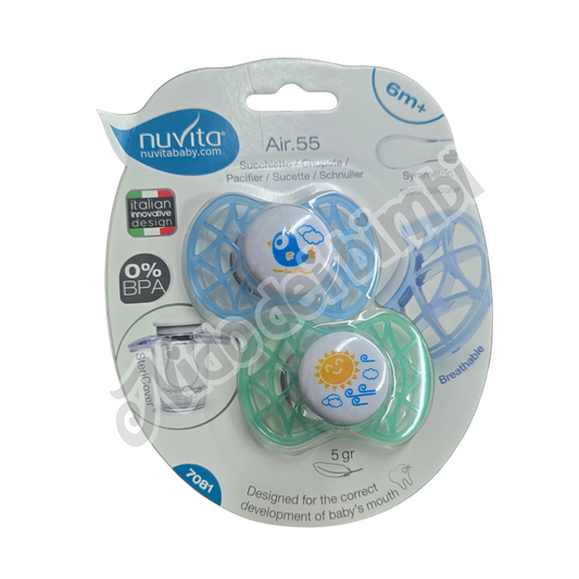 Nuvita Succhietti 2pz Air.55 Tettarella Simmetrica in Silicone 6m+
