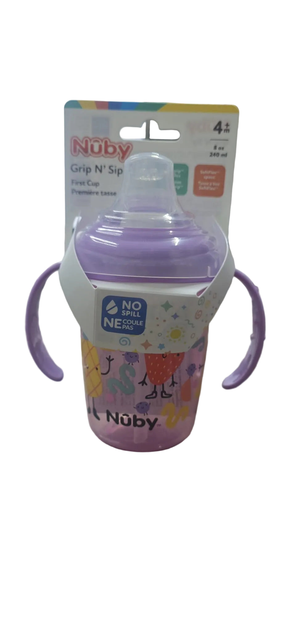 Nuby Bicchiere con manici Grip N'Sip 240 ml 4m+