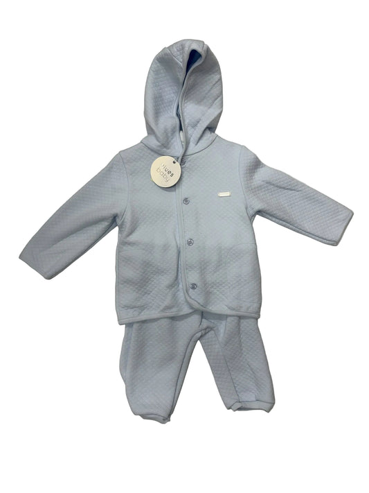 Blues Baby Completo Porto Collection Celeste 3 pz - Maglietta,Pantalone e Giacca con cappello 9 mesi