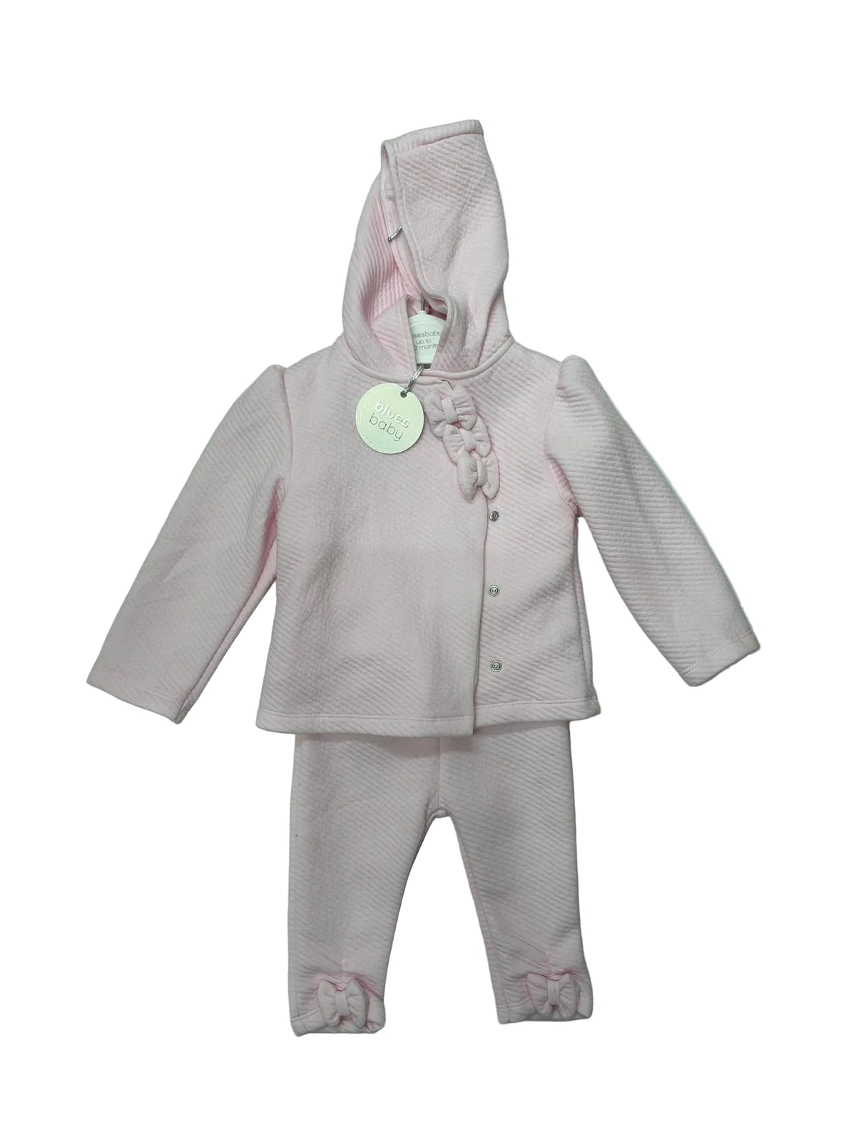 Blues Baby Completo 3 pz Rosa BB1685A - Maglia, pantalone e Giacca con cappello - 12 mesi