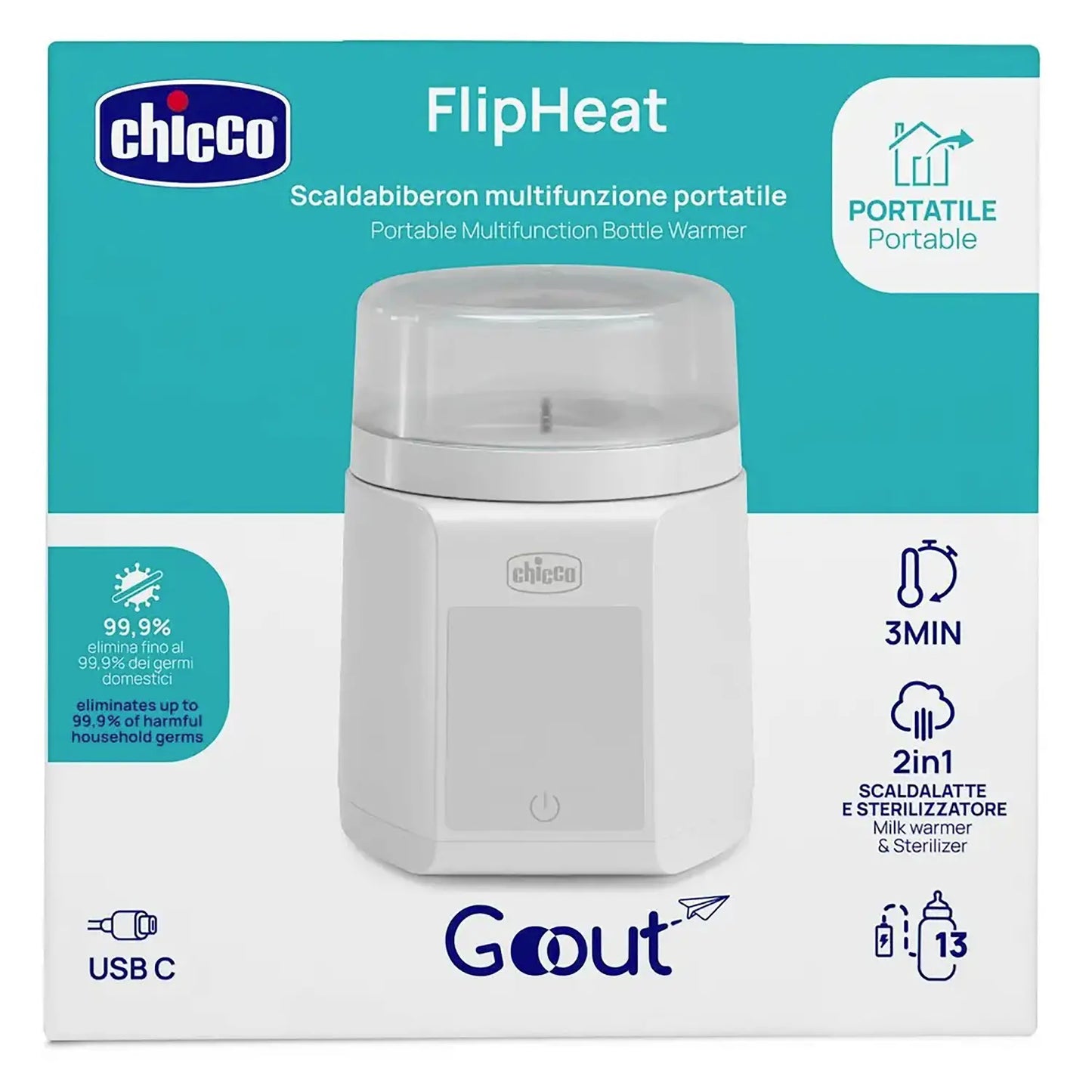 Chicco Go out Scaldabiberon multifunzione portatile