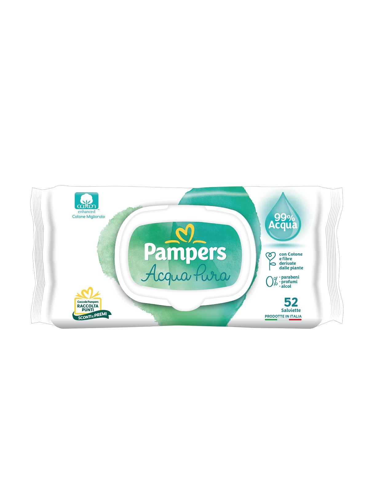 Pampers Acqua Pura Salviette 99% Acqua 52 pz