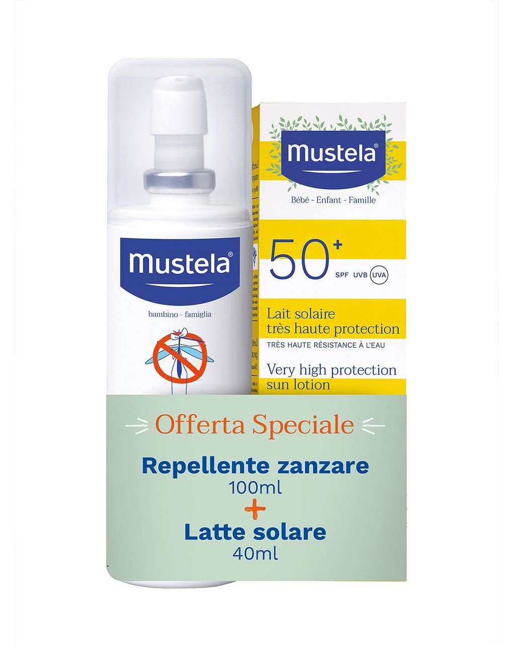 OFFERTA SPECIALE - Mustela Repellente zanzare 100ml + Latte Solare 40ml UPF 50+