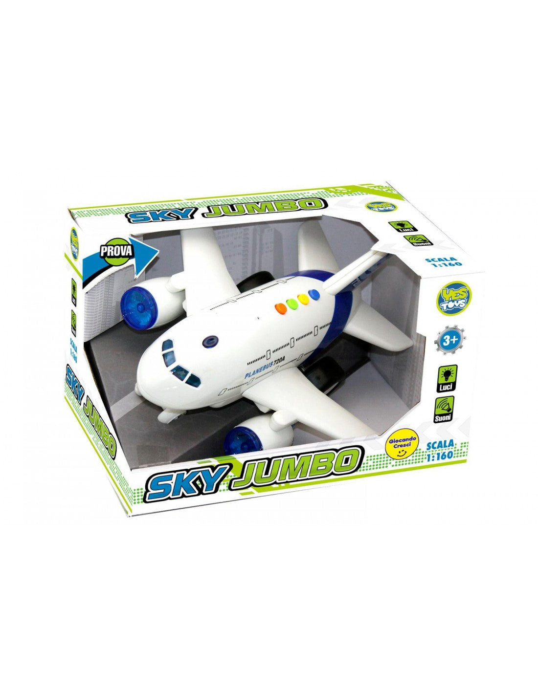 Kidz Corner - Aereo Jumbo City Plane a frizione con luci e suoni