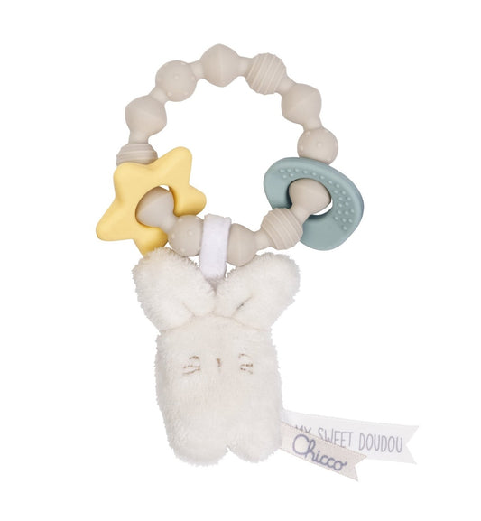 Chicco My Sweet Doudou Anello Dentizione Coniglietto in Silicone super morbido 0m+