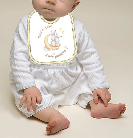 Mella Kids Bavaglino con frase 100% cotone - Made in Italy