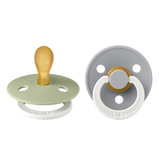 Bibs Succhietti 2pz Colour Pacifier 6m+ con tettarella in caucciù simmetrica - si illumina al buio